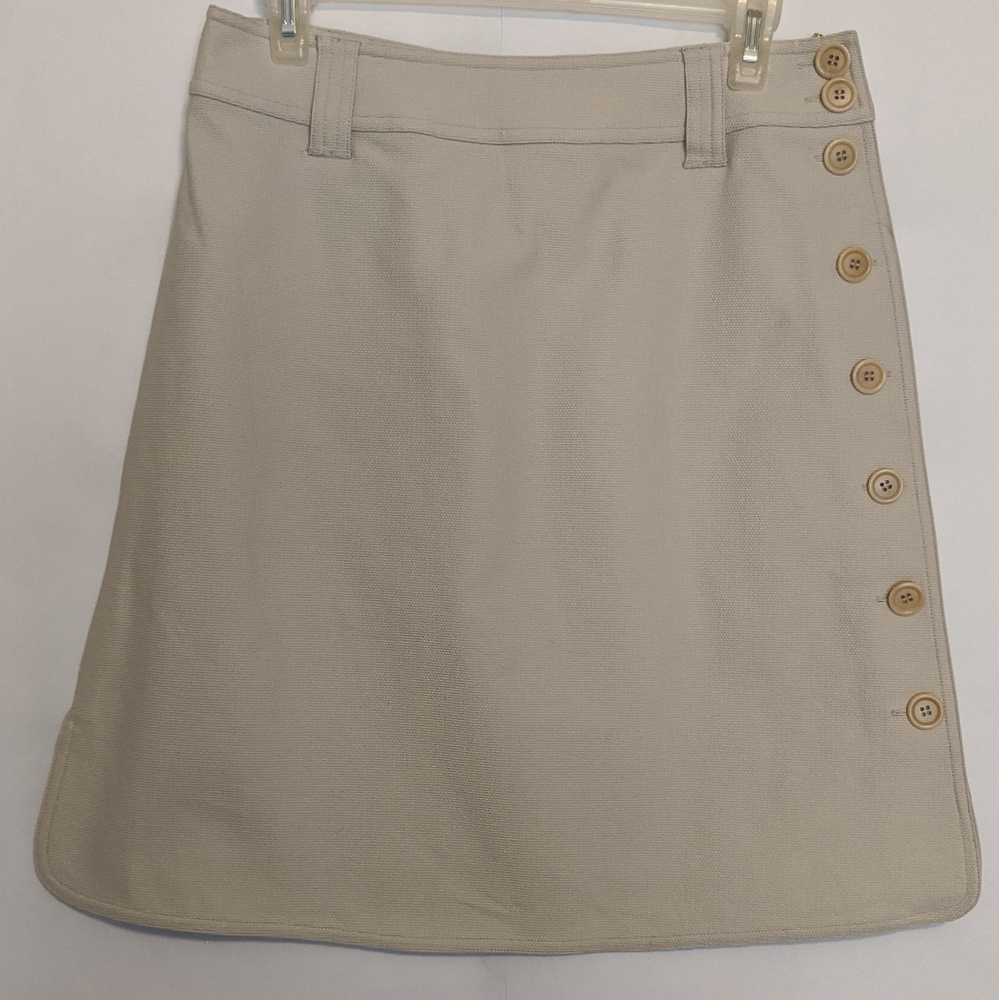 W by Worth khaki side front button skirt size